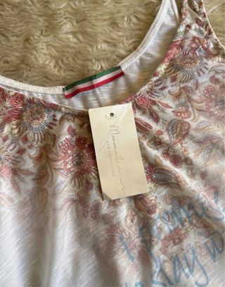 Camiseta corta flecos multicolor talla única