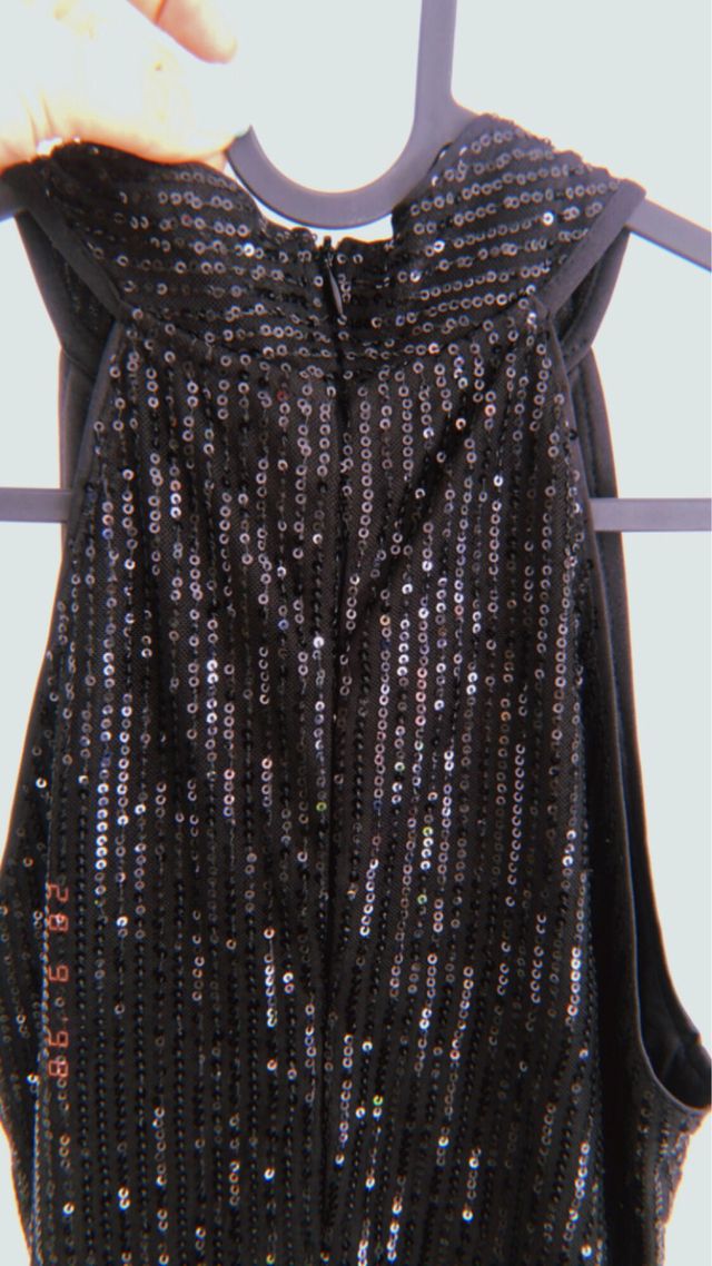 Vestido fiesta lentejuelas negro