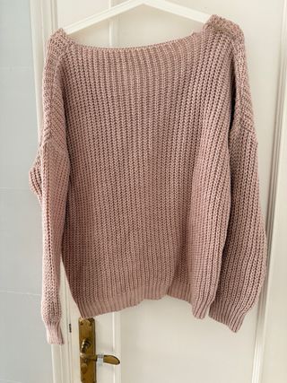 Jersey de lana rosa talla única