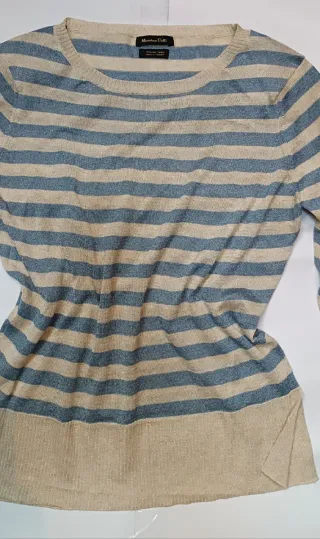 Jersey Massimo Dutti rayas beige/azul Talla S