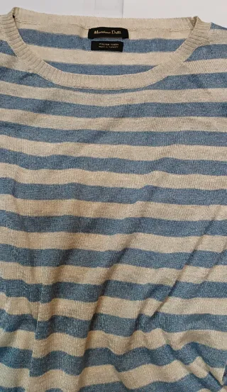Jersey Massimo Dutti rayas beige/azul Talla S