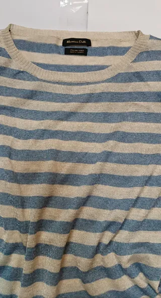 Jersey Massimo Dutti rayas beige/azul Talla S