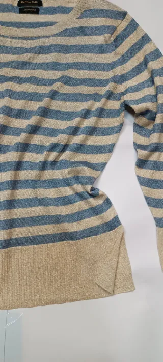 Jersey Massimo Dutti rayas beige/azul Talla S
