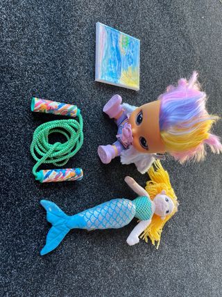 Muñeca sirena y muñeca con pelo arcoíris - SET