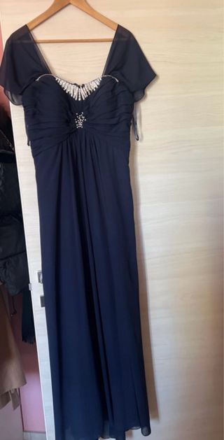 Abito da cerimonia blu con strass