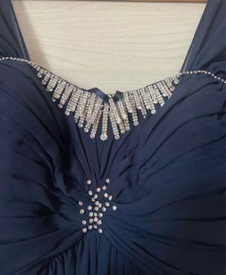 Abito da cerimonia blu con strass