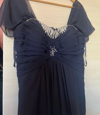 Abito da cerimonia blu con strass