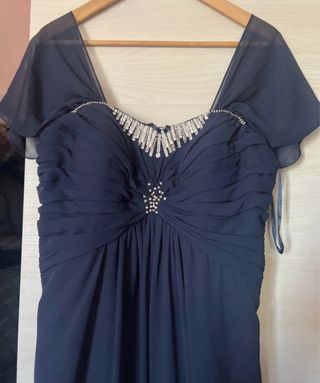 Abito da cerimonia blu con strass