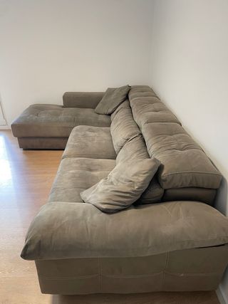 Sofá chaise longue gris extensible