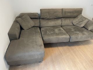 Sofá chaise longue gris extensible