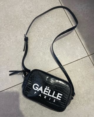 Borsa Gaelle Paris nera effetto coccodrillo