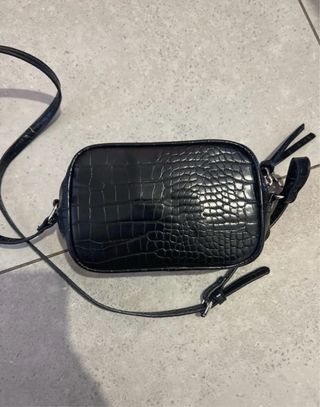 Borsa Gaelle Paris nera effetto coccodrillo