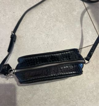 Borsa Gaelle Paris nera effetto coccodrillo