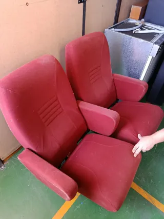Butacas de cine rojas (2 unidades juntas)