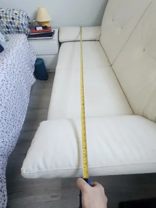 Sofá cama polipiel blanco NEGOCIABLE