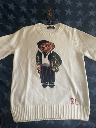 Jersey Polo Ralph Lauren Oso Beige Multicolor