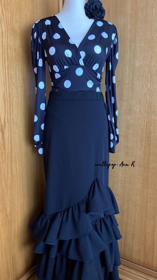Falda flamenca elastica con volantes sevillanas XL