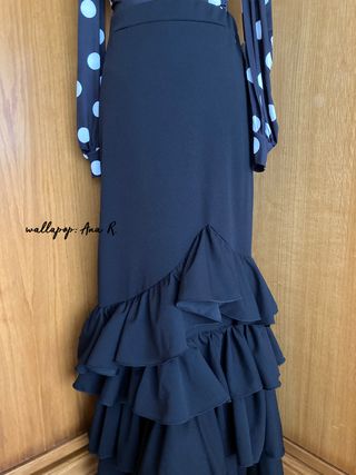 Falda flamenca elastica con volantes sevillanas XL