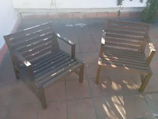 2 Butacas de madera maciza de Ikea