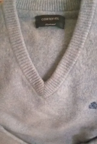 Jersey Cortefiel Pura Lana Virgen Azul Talla M
