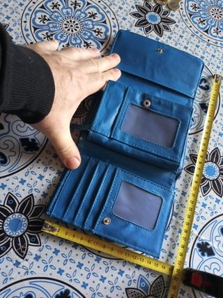 Portafoglio multitasche simpatico in blù