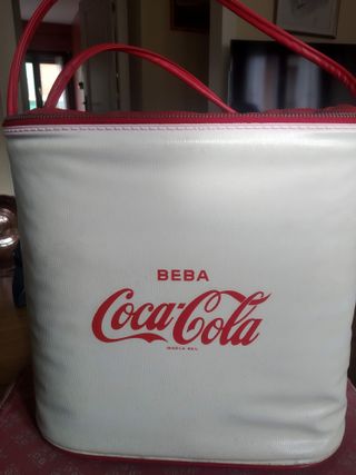 Nevera Portátil Coca-Cola + cubo metálico Vintage