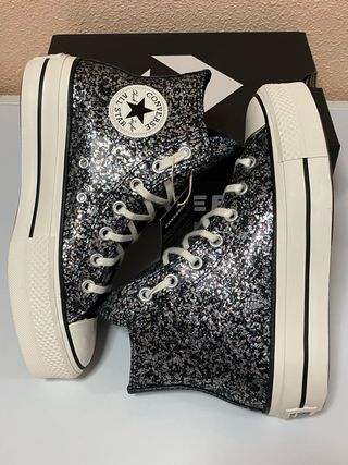 Converse Lift Hi talla 37’5 negro/glitter
