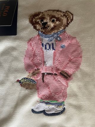 Jersey Polo Ralph Lauren Oso Beige Rosa