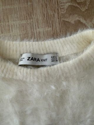 Jersey entallado de pelito, color blanco,calentito