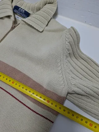 Chaqueta ROK Beige y Rosa Lana Cremallera