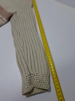 Chaqueta ROK Beige y Rosa Lana Cremallera