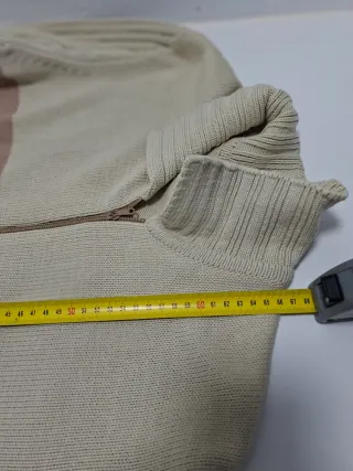 Chaqueta ROK Beige y Rosa Lana Cremallera