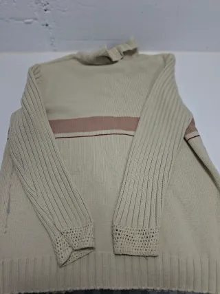 Chaqueta ROK Beige y Rosa Lana Cremallera