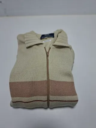 Chaqueta ROK Beige y Rosa Lana Cremallera