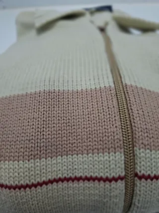 Chaqueta ROK Beige y Rosa Lana Cremallera