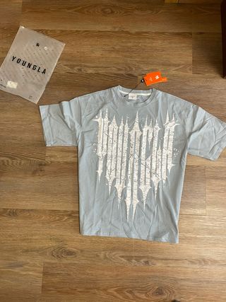 Camiseta Oversize Youngla Azul Talla XL