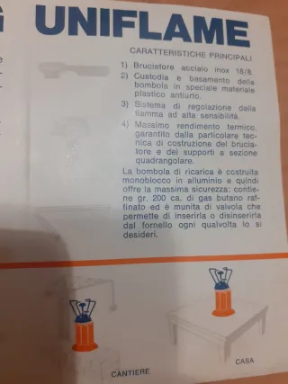 3 Fornelli a gas liquido Uniflame per campeggio