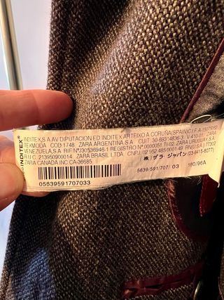 Abrigo Zara Hombre Marrón