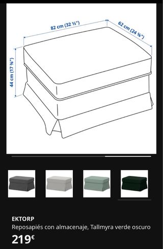 Reposapiés Ektorp con almacenaje