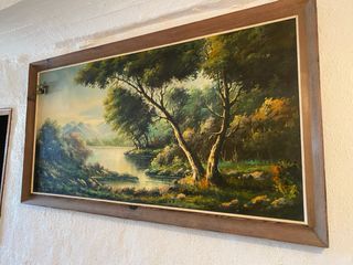 Cuadro Grande Paisaje Río y Montañas