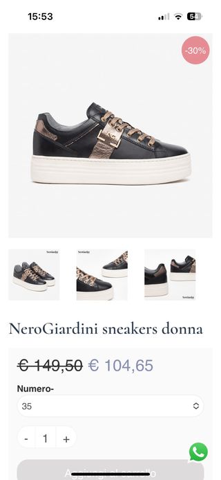 Nero Giardini Sneakers Donna Pelle Nero/bronzo