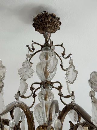 Lámpara araña cristal y metal