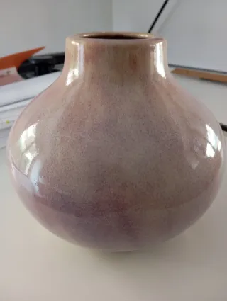 Vaso ceramica rosa e viola