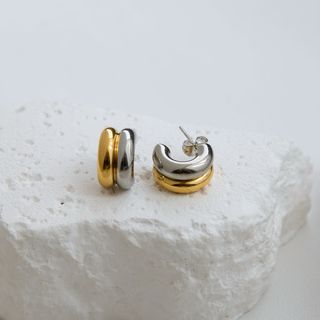 Pendientes Argolla Dorados y Plateados