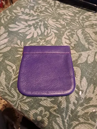 Portamonete in pelle viola Made in Italy