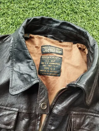 Cazadora XL Cuero Scotch & Soda Marrón