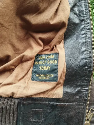 Cazadora XL Cuero Scotch & Soda Marrón