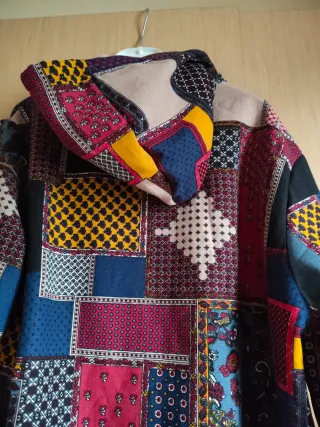 Cappotto donna felpato patchwork