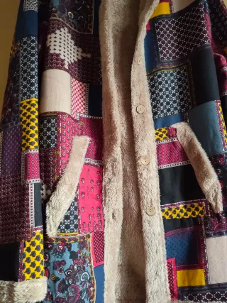 Cappotto donna felpato patchwork