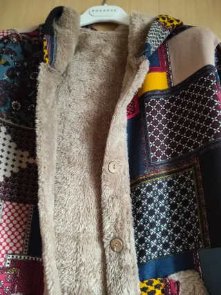 Cappotto donna felpato patchwork